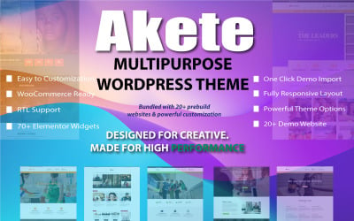 Akete是WordPress和WooCommerce的多功能高级主题