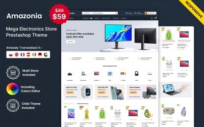 Amazonia - Mega Mağaza ve Elektronik ve Çok Amaçlı Prestashop Mağazası