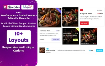 BWD WooCommerce Product Vendors Плагін WordPress для Elementor