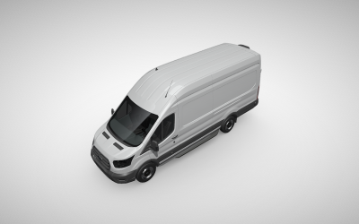 Dynamisk Ford Transit H3 390 L4 3D-modell: Perfekt för professionell visualisering