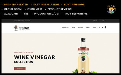 Beronia 酒 Prestashop Theme