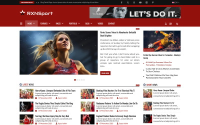 Modello Rxnsport Joomla per notizie sportive e sportive