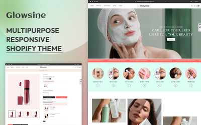 Glowsine -化妆品美容化妆品和皮肤护理化妆艺术家响应购物主题2.0