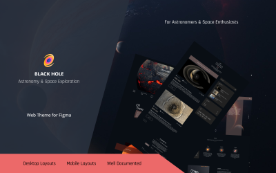 Black Hole - Astronomie et exploration spatiale - Thème Web pour Figma