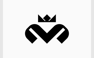 字母M皇冠字母组合豪华标志