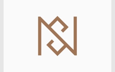 Letter N S Minimalist Monogram Logo