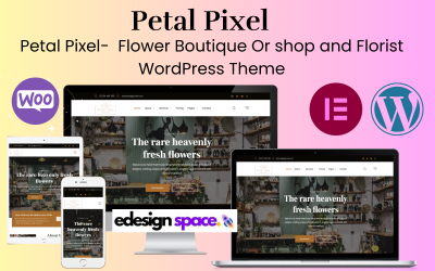 Petal Pixel - Flower Boutique nebo obchod a květinářství element nebo téma WordPress