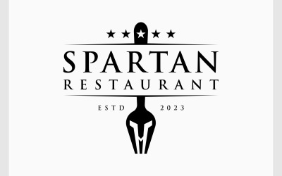 Spartanisches Restaurant-Vintage-Logo