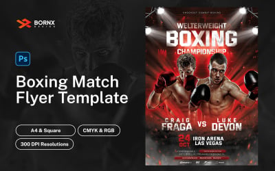 Modèle de Flyer de combat de boxe