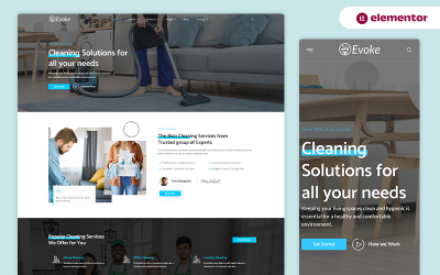 Evoke – Elementor-Vorlagenkit für Reinigungsdienste