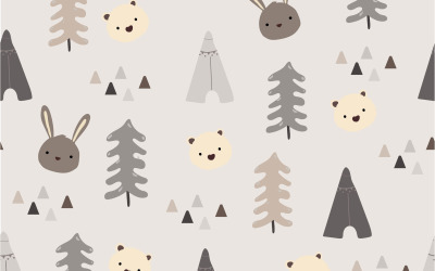 Animal Rabbit Seamless Pattern