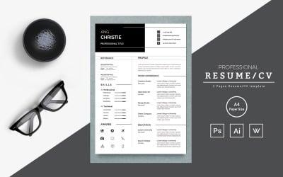 Resume Template Professional Resume, CV Template, Modern Resume, Minimalist Resume, CV Resume