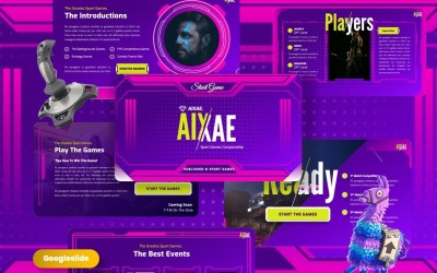 Aixae -体育游戏谷歌幻灯片模板