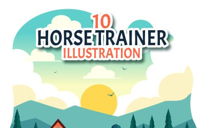 10 Illustration d&amp;#39;entraîneur de chevaux