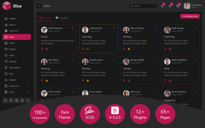 Dice - Bootstrap Dark Admin Template