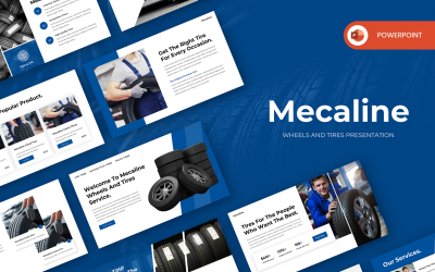 Mecaline – Räder und Reifen PowerPoint-Vorlage
