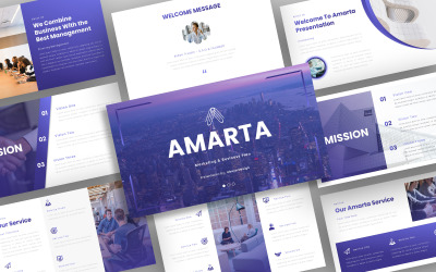 Amarta – Mrketing &amp;amp; 业务Keynote-sjabloon