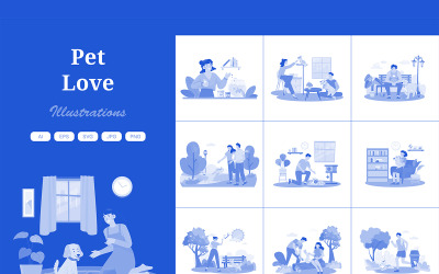 M694_ Pet Love Illustration Pack 1