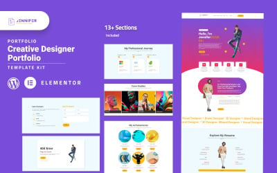 jennifer - Personal Portfolios &amp;amp; Resume Elementor Template Kit