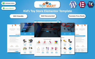 Toy Mart – шаблон Elementor магазину дитячих іграшок