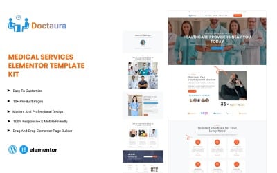 Doctaura - Medical &amp;amp; Healthcare Services Elementor Template Kit