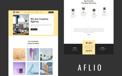 Aflio -投资组合元素工具包登陆页面模板