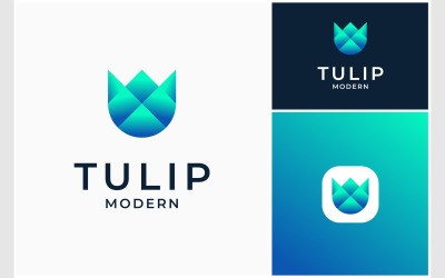 Tulip Modernes, farbenfrohes Farbverlauf-Logo