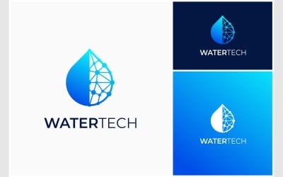 Logotipo De Tecnología De Gota De Agua