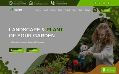 Karim - HTML5登陆页面模板的园艺和景观