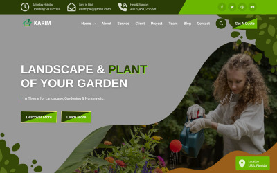 Karim - Trädgårdsskötsel och landskapsarkitektur HTML5 mall för landningssida