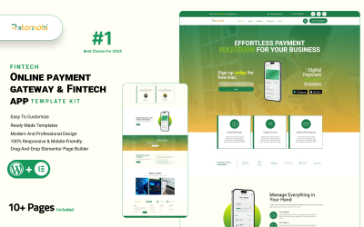 Rotomobi – Online Payment Gateway &amp;amp; Fintech Elementor Template Kit