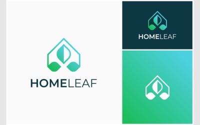 Home Leaf House自然标志