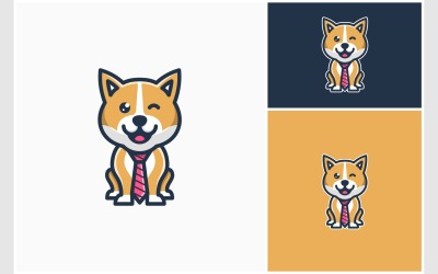 Mignonne mascotte de cravate de chien Shiba Inu