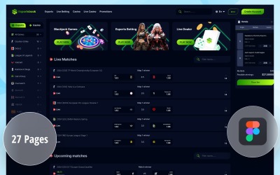 Esportsbook – Esports &amp;amp; Casino Gambling Figma sablon