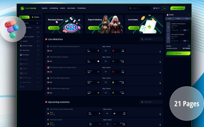 Esportsbook - Plantilla Figma para juegos de casino y deportes electrónicos