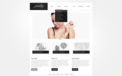 Responsieve websitesjabloon voor sieraden