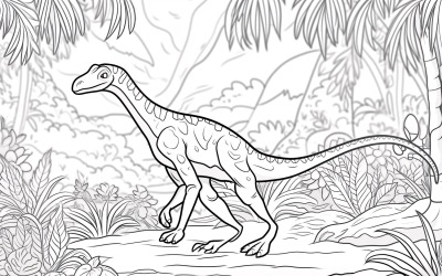 腔骨化石恐龙着色页3