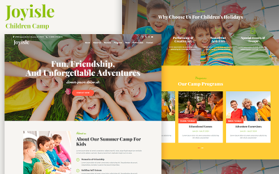 Joyisle - Целевая страница детского лагеря HTML5