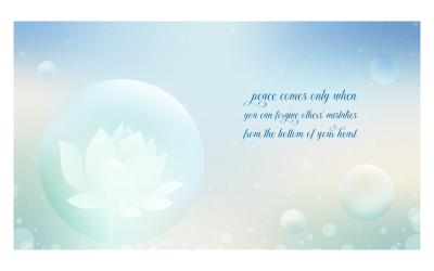 Inspirational 背景 14400x8100px In Green and Blue Color Scheme With Quote About Peace