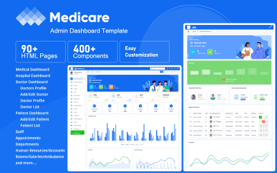 医疗保险-模式d&医疗管理Bootstrap 5多功能