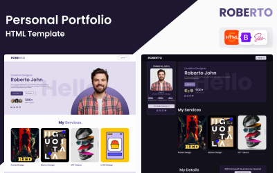 ROBERTO: A solução completa de portfólio profissional, currículo e modelo HTML de currículo