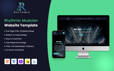 Rhythmic Musician | One Page Music and Bands Website Template