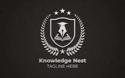 教育和学术知识巢标志模板