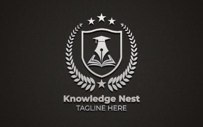 Modello del logo Nest per l&amp;#39;istruzione e la conoscenza accademica