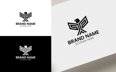 Black Eagle logo template V-01