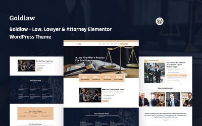 Goldlaw - Law, Lawyer &amp;amp; Attorney Elementor WordPress Theme