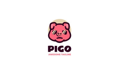 猪简单吉祥物标志设计