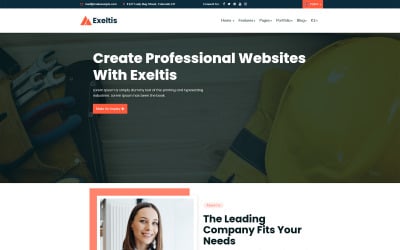 Plantilla de construcción empresarial Joomla 3-4-5 gratuita de Exeltis