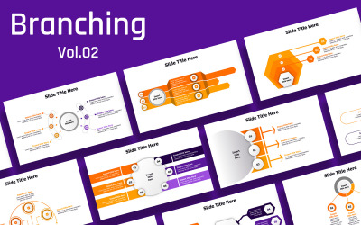 Business branching slides infographic -5 color variations.