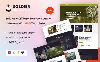 Soldier – Military Service &amp;amp; Army Veterans War PSD Template